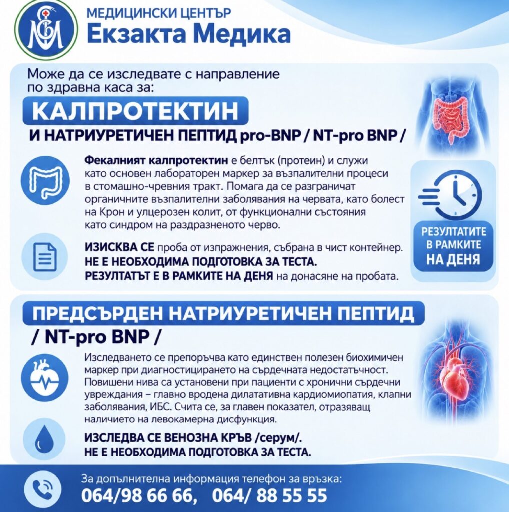 Лабораторни показатели, включени в изследвания с направление по здравна каса!