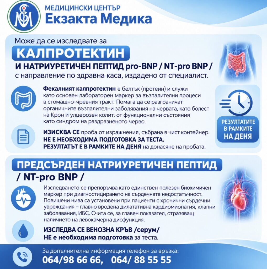 Лабораторни показатели, включени в изследвания с направление по здравна каса!